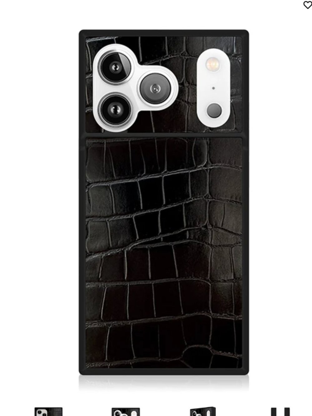 New FLAUNT Square iPhone 17 & 18 Pro Max Magsafe Case - Black Crocodile
